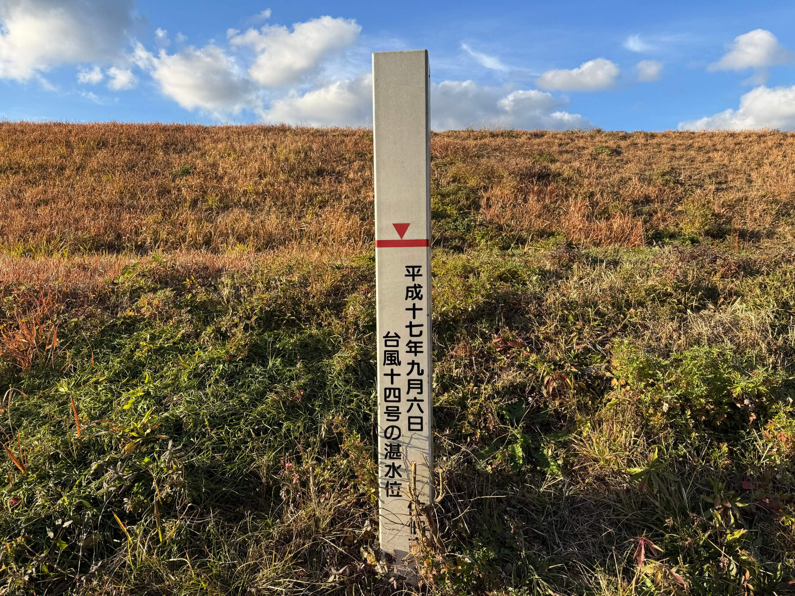 佐伯市稲垣　平成17年9月6日台風14号の湛水位