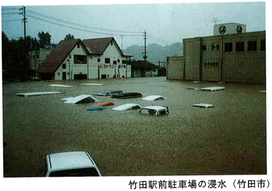 竹田市拝田原 浸水の様子