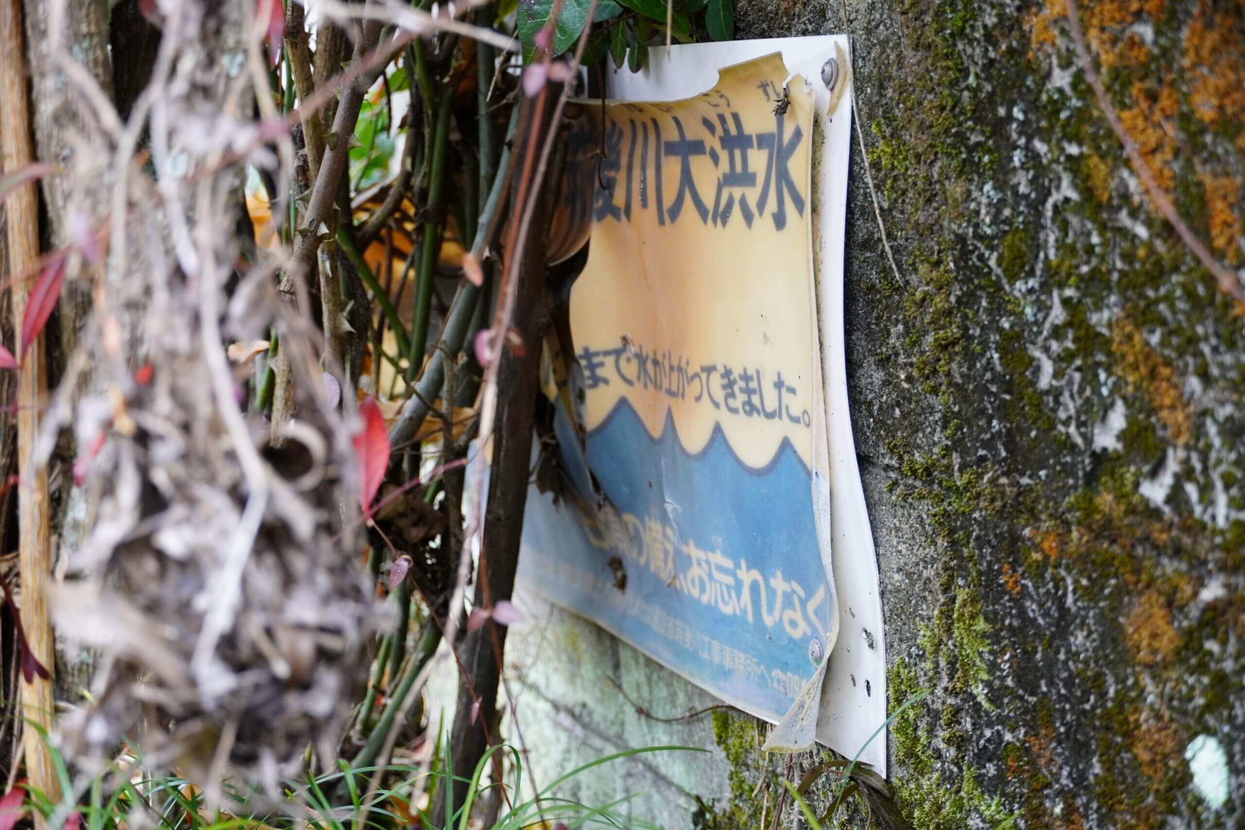 日田市大山町東大山 昭和28年の筑後川大洪水 水位標