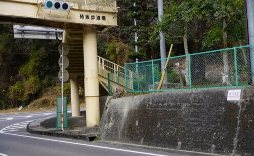 中津市耶馬溪町柿坂　最大水位標
